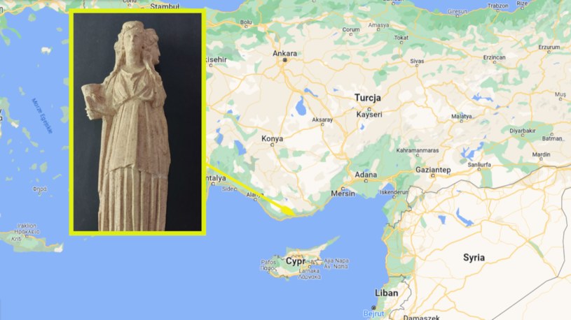 Archeolodzy odnaleźli w Turcji niezwykłą rzeźbę starożytnej bogini /screen/Google Maps/Marcin jabłoński /materiał zewnętrzny