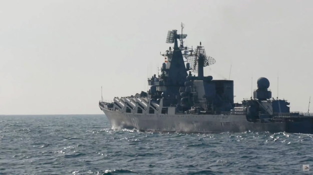 Archiwalne zdjęcie krążownika "Moskwa" /RUSSIAN DEFENCE MINISTRY/HANDOUT /PAP/EPA