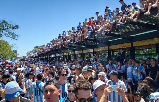 Argentyńczycy świętują zwycięstwo na mundialu /Raul Martinez /PAP/EPA