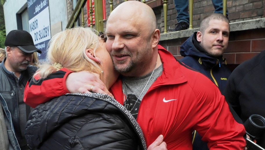 Arkadiusz Kraska po wyjściu z aresztu / 	Marcin Bielecki    /PAP