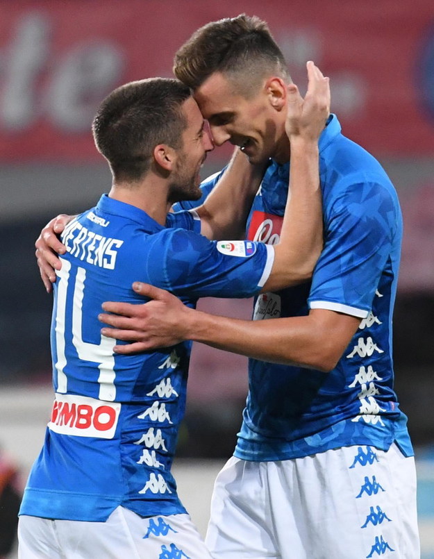 Arkadiusz Milik i  Dries Mertens /CIRO FUSCO /PAP/EPA