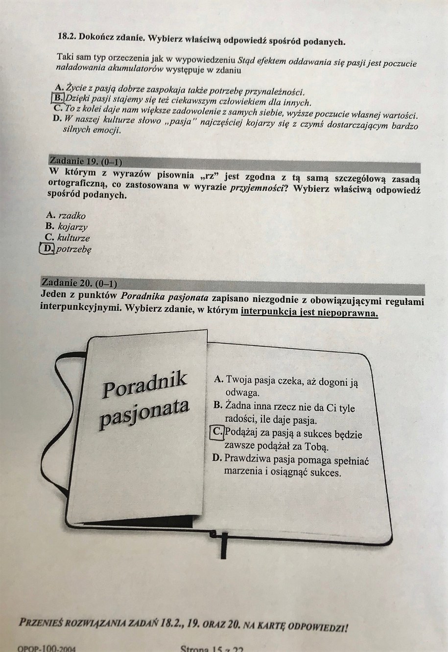 Arkusz CKE. Egzamin ósmoklasisty 2020, język polski, odpowiedzi /RMF24