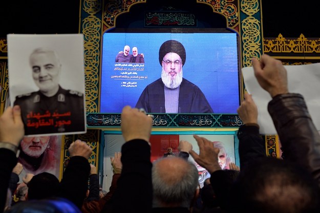 Armia USA na Bliskim Wschodzie zapłaci za zabicie irańskiego generała - oznajmił Hasan Nasrallah, lider Hezbollahu /WAEL HAMZEH /PAP/EPA