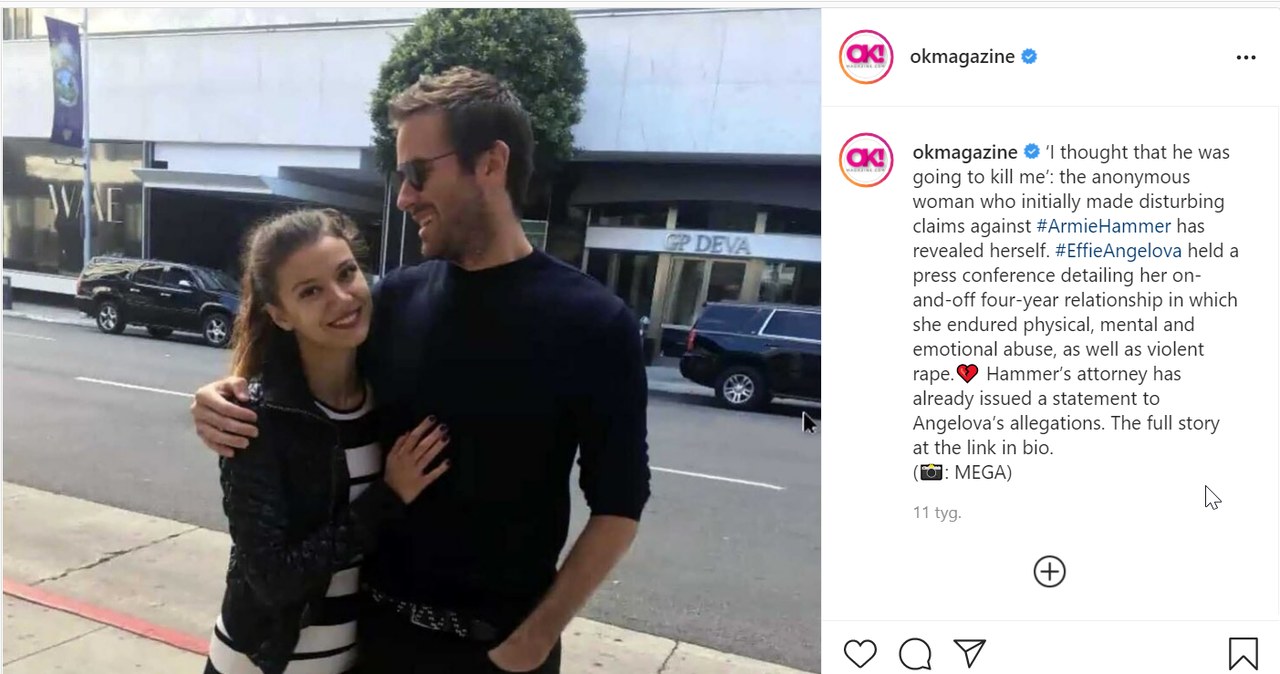 Armie Hammer i Effie Angelova /Instagram