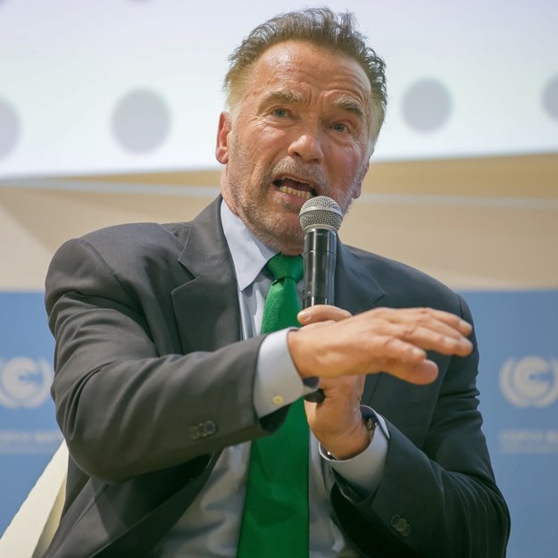 Arnold Schwarzenegger przemawia podczas Szczytu Klimatycznego ONZ COP24 w Katowicach /Hanna Bardo /PAP