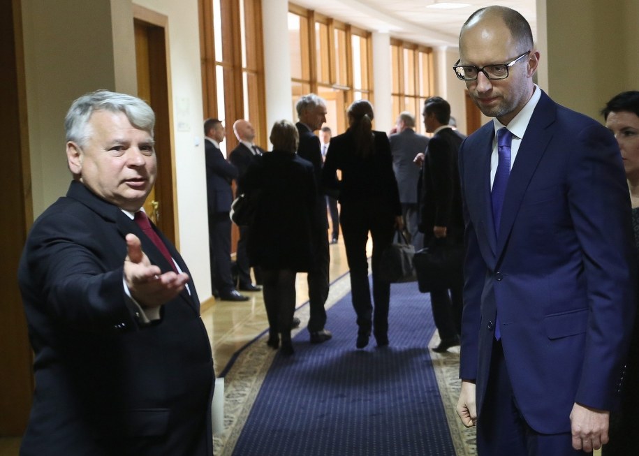 Arsenij Jaceniuk - na zdj. z marszałkiem Senatu RP Bogdanem Borusewiczem /Rafał Guz /PAP