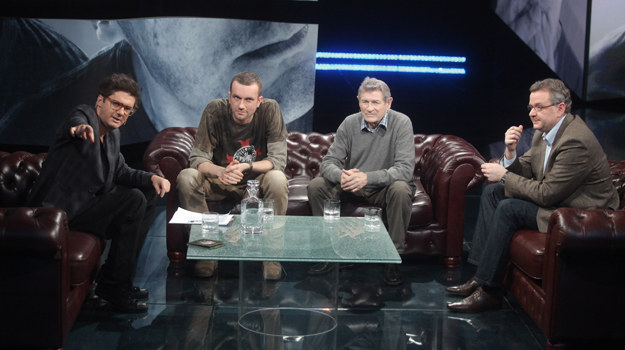 Wojewódzki z agentami i właścicielem ZUS-u Artur Andrus, Tomasz Kot, Stanisław Mikulski u Kuby Wojewódzkiego /Wojciech Kurczewski /TVN