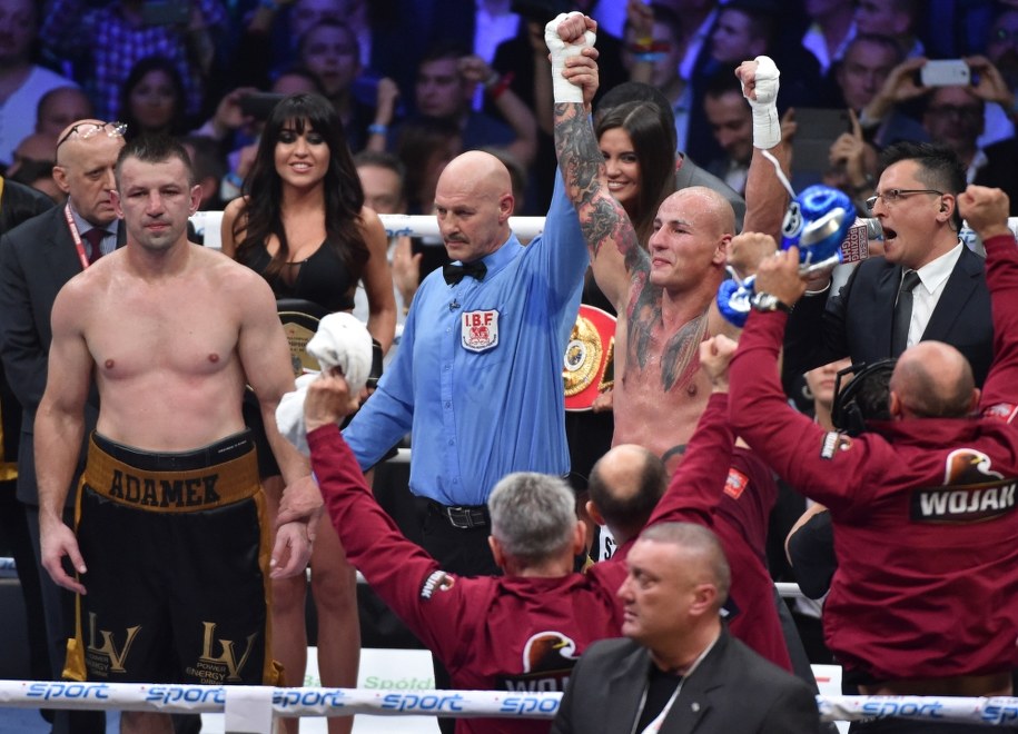 Artur Szpilka i Tomasz Adamek /Jacek Bednarczyk /PAP