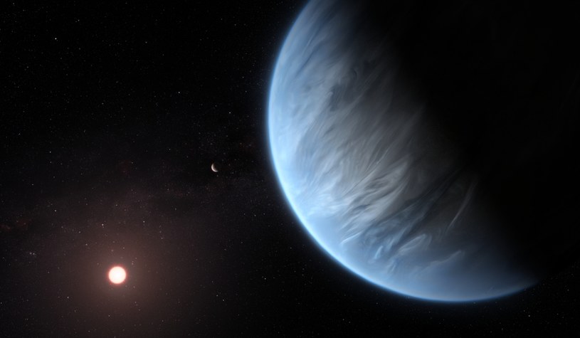 Artystyczna wizja egzoplanety K2-18b /NASA/Hubble /domena publiczna