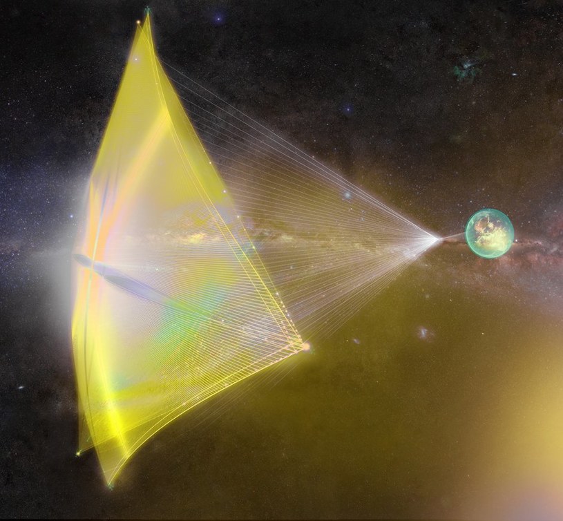 Artystyczna wizja nano-pojazdu zmierzającego do Alfa Centauri / Fot: Breakthrough Initiatives /Kosmonauta
