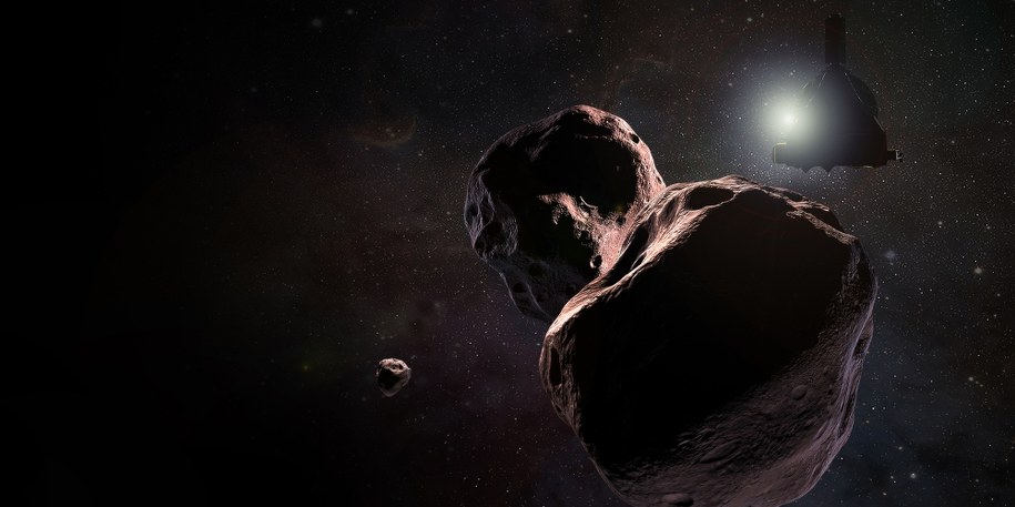 Artystyczna wizja spotkania sondy New Horizons z Ultima Thule /NASA/JHUAPL/SwRI/Steve Gribben /Materiały prasowe