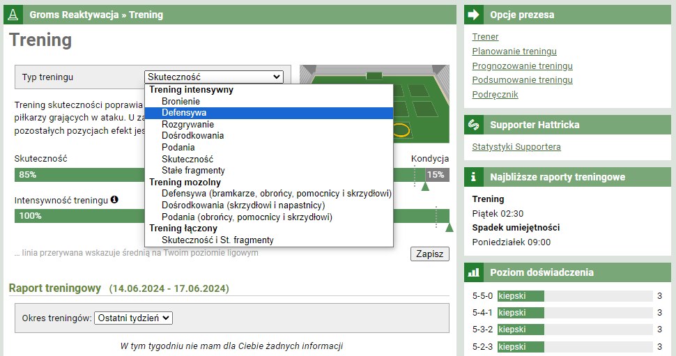 aspekty treningowe w Hattricku /materiały prasowe