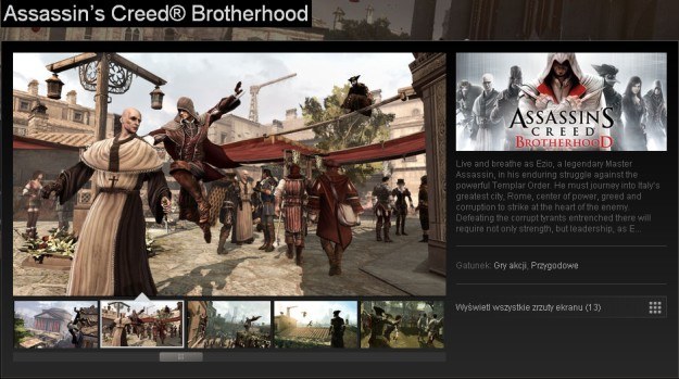 Assassin's Creed: Brotherhood - karta katalogowa na Steamie /CDA