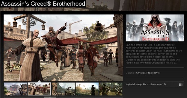 Assassin's Creed: Brotherhood - karta katalogowa na Steamie /CDA