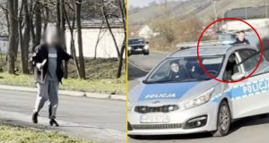 Atak 23-latka na terenie firmy w Myślenicach. Policja pokazała nagranie interwencji