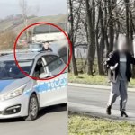 Atak 23-latka na terenie firmy w Myślenicach. Policja pokazała nagranie interwencji