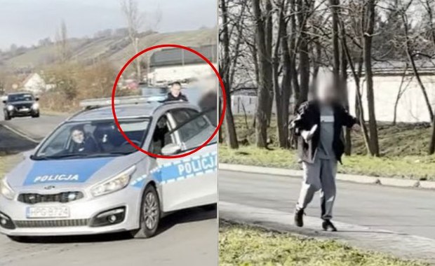 Atak 23-latka na terenie firmy w Myślenicach. Policja pokazała nagranie interwencji