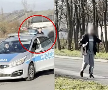 Atak 23-latka na terenie firmy w Myślenicach. Policja pokazała nagranie interwencji
