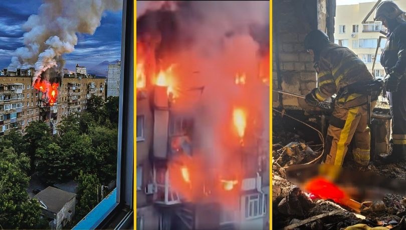 Atak na Charków w nocy z 6 na 7 czerwca 2025 roku /Państwowa Służba Ratownicza Ukrainy /