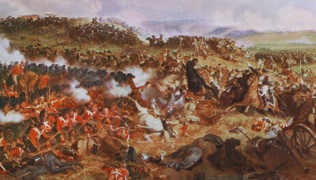 Atak napoleońskiej kawalerii na brytyjskie czworoboki /Getty Images