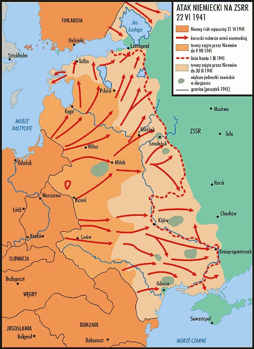 Atak niemiecki na ZSRR 22 VI 1941 /Encyklopedia Internautica