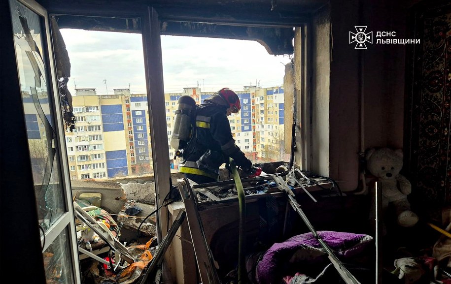 Atak Rosji na Lwów, 24 marca 2026 /Państwowa Służba Ratownicza Ukrainy  /