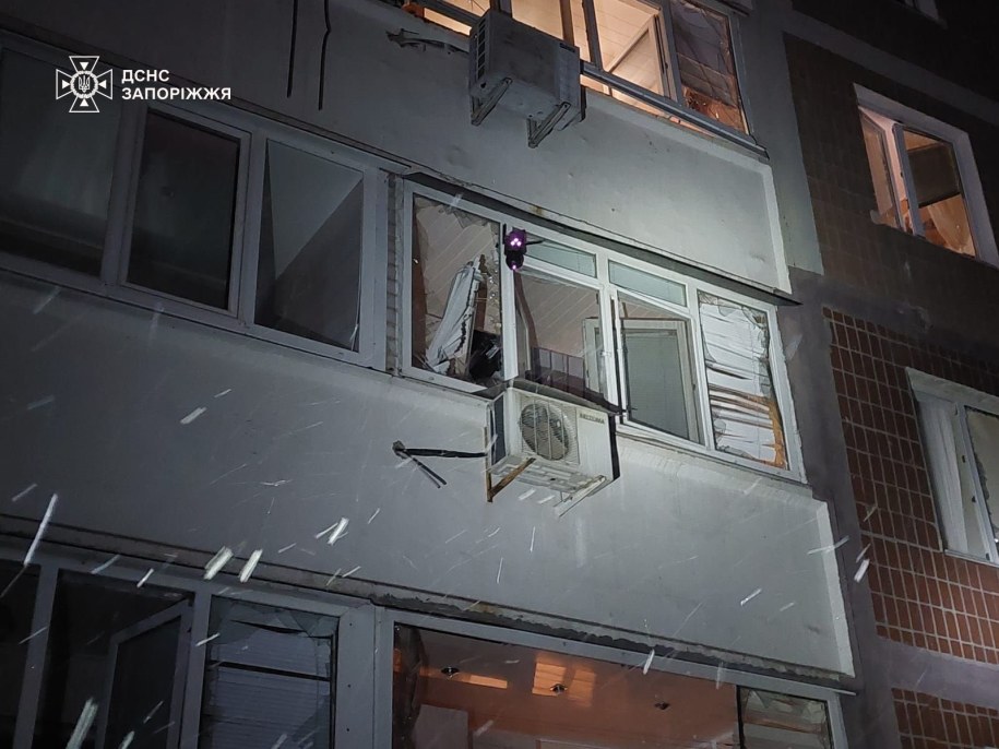 Atak Rosji na Zaporoże /Państwowa Służba Ratownicza Ukrainy  /