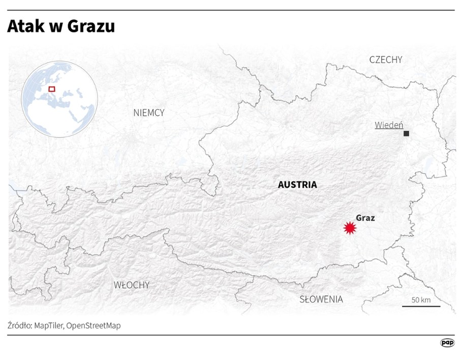 Atak w Grazu /Michał Czernek /PAP