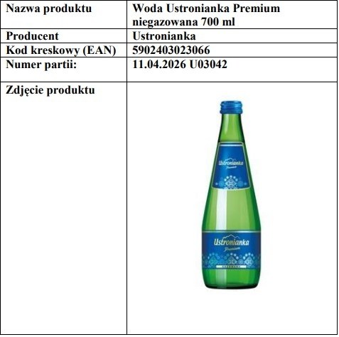 Auchan opublikował komunikat w sprawie wycofania wody ze sprzedaży /Zrzut ekranu