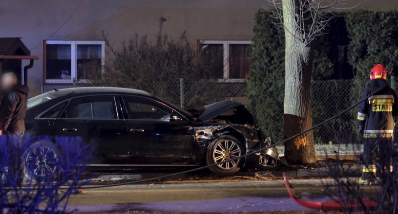 Audi A8 z Beatą Szydło uderzyło w drzewo próbując uniknąć wypadku z Fiatem Seicento /Andrzej Grygiel /PAP
