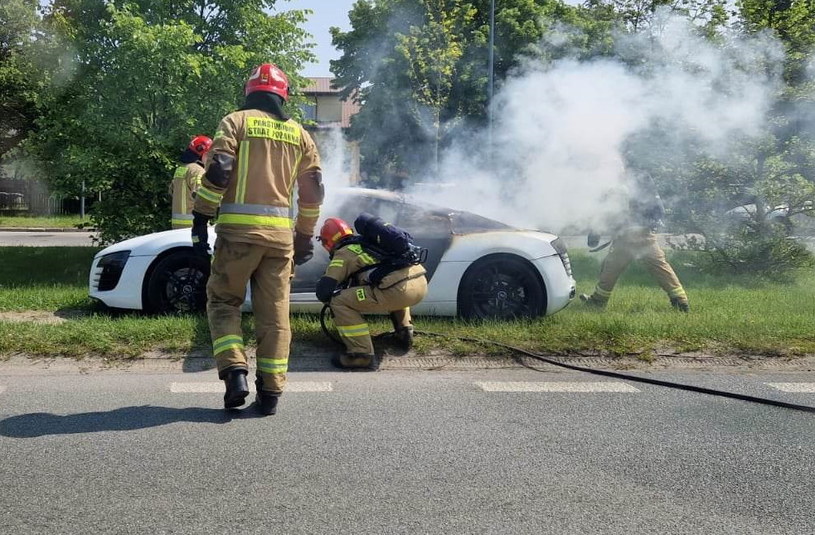 Audi R8 spłonęło pod Warszawą /Anna Kondraciuk /INTERIA.PL