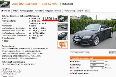 Audi w Niemczech, przebieg 11,500 km / Kliknij /Informacja prasowa