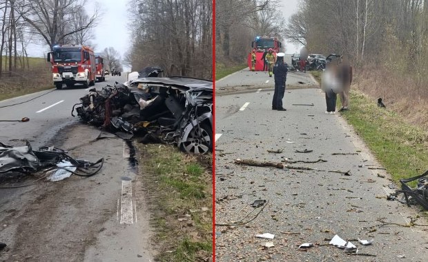 Audi z impetem uderzyło w drzewo. Kierowca zginął na miejscu