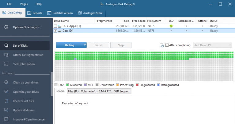 Auslogistics Disk Defrag /materiały prasowe