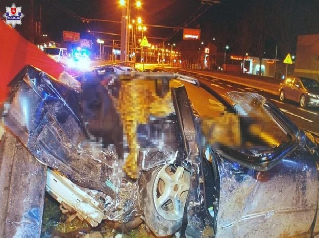 Auto, którym jechali nastolatkowie /Lubelska Policja /