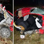 Auto rozerwane na pół. Zginął mężczyzna