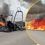 Auto stanęło w płomieniach. 88-latek wydostał się w ostatniej chwili