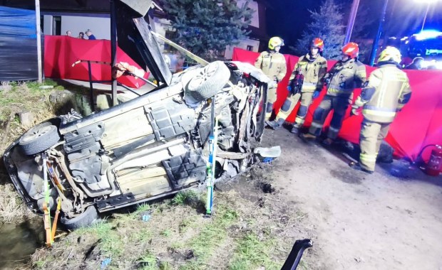 Auto uderzyło w betonowy przepust. Tragedia w Białce Tatrzańskiej
