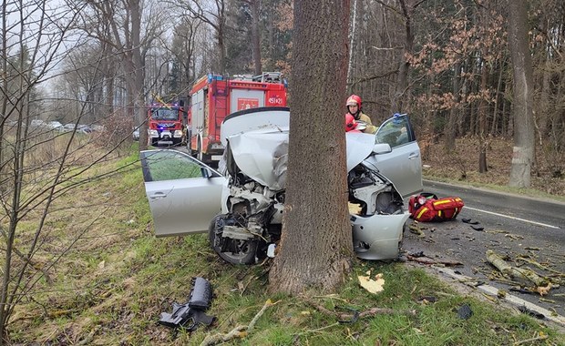 Auto uderzyło w drzewo. Są ranni