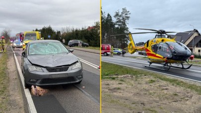 Auto uderzyło w dwie 15-latki w Pomorskiem. Wysłano śmigłowiec LPR