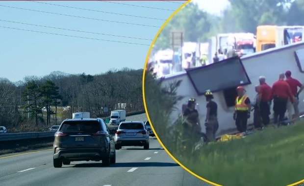 Autokar się rozbił i dachował na autostradzie w USA. Co najmniej pięć ofiar