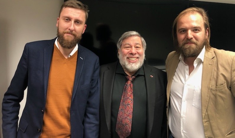 Autorzy wywiadu i Steve Wozniak /RMF FM /