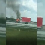 Autostrada A1: Pożar samochodu dostawczego