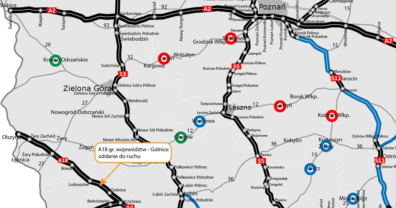 Autostrada A18 jest już całkowicie przejezdna /GDDKiA