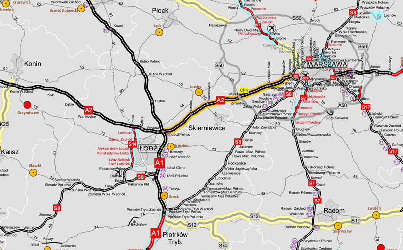 Autostrada A2 między Łodzią i Warszawą będzie miała po trzy pasy ruchu w obie strony /GDDKiA