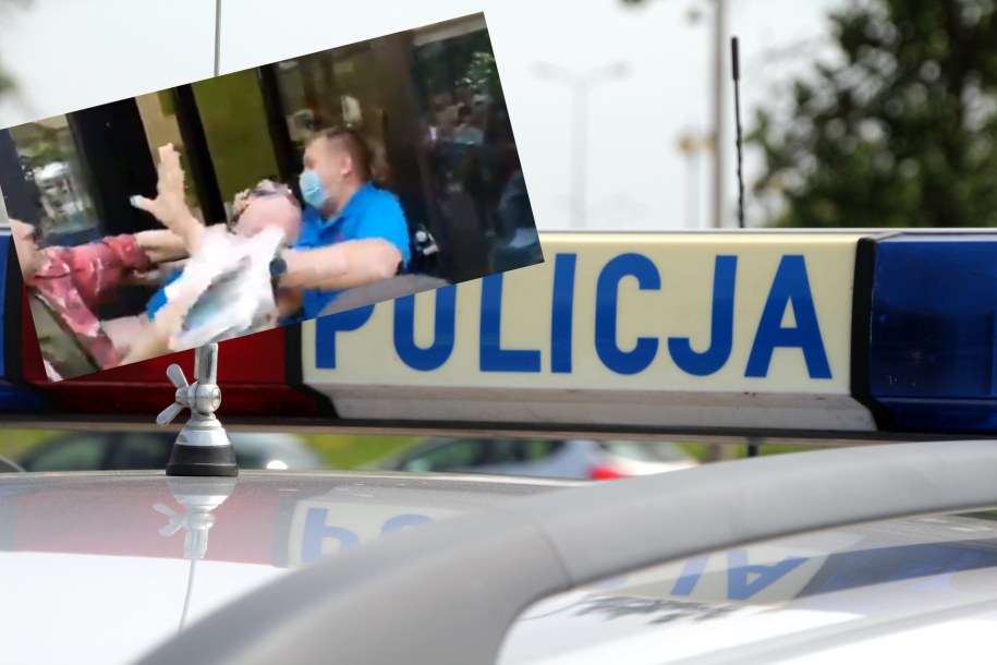 Awantura przed punktem szczepień (kadr z filmu na Twitterze) /RMF FM