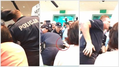 Awantura w Sądzie Najwyższym. Mężczyzna próbował zabrać broń policjantowi [FILM]