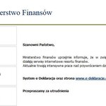 Awaria systemów informatycznych Ministerstwa Finansów