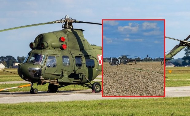 Awaryjne lądowanie wojskowego śmigłowca. Na pokładzie dwie osoby