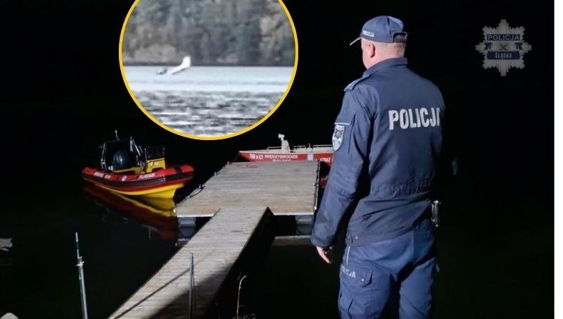 Awionetka awaryjnie wodowała, po czym zatonęła w Jeziorze Międzybrodzkim. /Śląska policja /